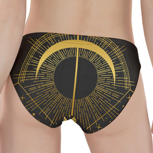 Gold Sagittarius Sign Print Women's Panties