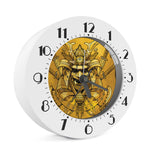 Gold Samurai Mask Print Alarm Clock