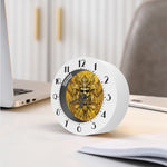Gold Samurai Mask Print Alarm Clock
