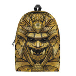 Gold Samurai Mask Print Backpack