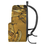 Gold Samurai Mask Print Backpack