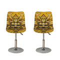Gold Samurai Mask Print Bar Stool Covers