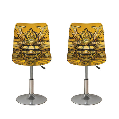 Gold Samurai Mask Print Bar Stool Covers