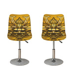 Gold Samurai Mask Print Bar Stool Covers