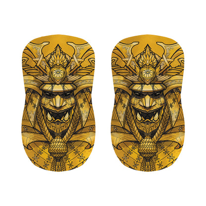 Gold Samurai Mask Print Bar Stool Covers