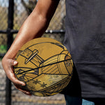 Gold Samurai Mask Print Basketball