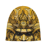 Gold Samurai Mask Print Beanie