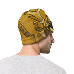 Gold Samurai Mask Print Beanie