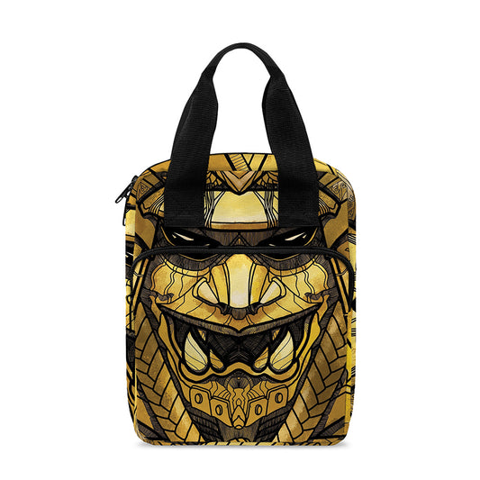 Gold Samurai Mask Print Bible Tote Bag