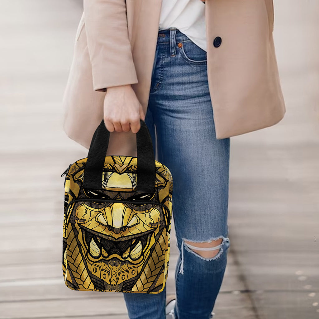 Gold Samurai Mask Print Bible Tote Bag