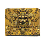 Gold Samurai Mask Print Bifold Wallet