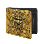 Gold Samurai Mask Print Bifold Wallet