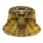 Gold Samurai Mask Print Bucket Hat