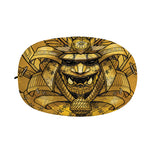 Gold Samurai Mask Print Car Side Mirror Covers