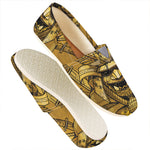 Gold Samurai Mask Print Casual Shoes