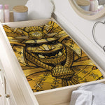Gold Samurai Mask Print Changing Pad Cover