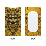 Gold Samurai Mask Print Changing Pad Cover