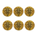 Gold Samurai Mask Print Coaster Set