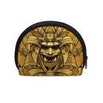 Gold Samurai Mask Print Coin Purse