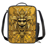 Gold Samurai Mask Print Crossbody Lunch Bag