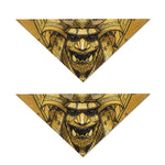 Gold Samurai Mask Print Dog Bandana