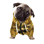 Gold Samurai Mask Print Dog Zip Up Hoodie
