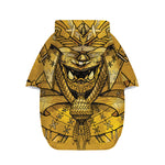 Gold Samurai Mask Print Dog Zip Up Hoodie