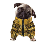 Gold Samurai Mask Print Dog Zip Up Jacket