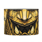Gold Samurai Mask Print Drum Lamp Shade