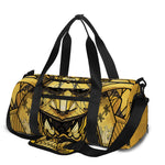 Gold Samurai Mask Print Gym Bag