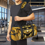 Gold Samurai Mask Print Gym Bag