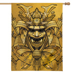 Gold Samurai Mask Print House Flag