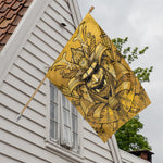 Gold Samurai Mask Print House Flag
