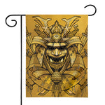 Gold Samurai Mask Print House Flag