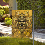 Gold Samurai Mask Print House Flag