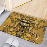 Gold Samurai Mask Print Indoor Door Mat