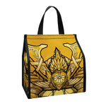 Gold Samurai Mask Print Insulated Lunch Tote