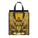 Gold Samurai Mask Print Insulated Lunch Tote