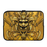 Gold Samurai Mask Print Laptop Sleeve