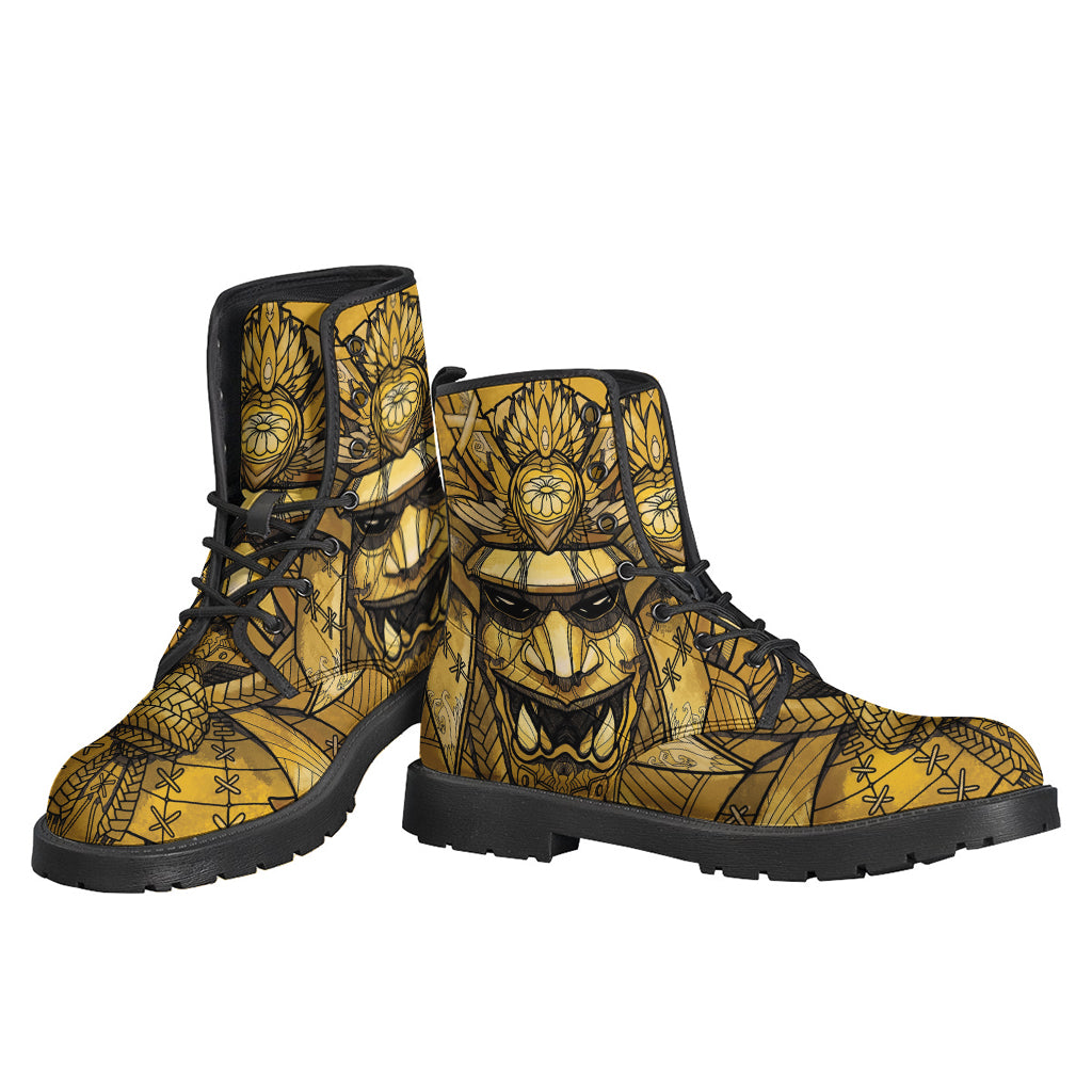 Gold Samurai Mask Print Backpack