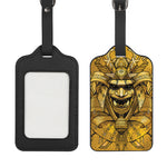 Gold Samurai Mask Print Luggage Tag