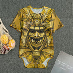 Gold Samurai Mask Print Men's Bodysuit
