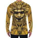 Gold Samurai Mask Print Men's Long Sleeve T-Shirt