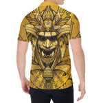 Gold Samurai Mask Print Men's Shirt