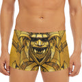 Gold Samurai Mask Print Men's Short Boxer Briefs