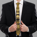 Gold Samurai Mask Print Necktie