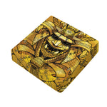 Gold Samurai Mask Print Outdoor Seat Cushion Cover