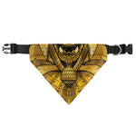 Gold Samurai Mask Print Over The Collar Dog Bandana