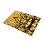 Gold Samurai Mask Print Pet Cooling Mat Cover
