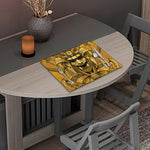 Gold Samurai Mask Print Placemat